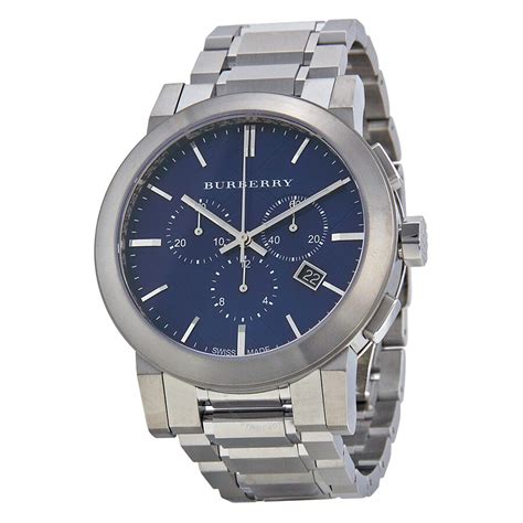 burberry bu9363 atainless steel chronograph watch|Burberry Chronograph Blue Dial Stainless Steel Men's Watch .